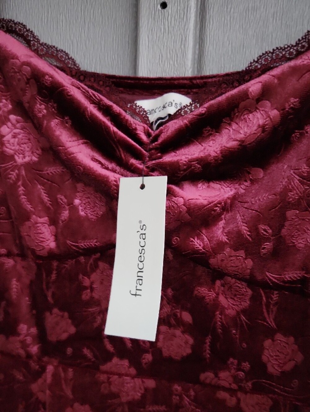Francesca's Elisa Floral Velvet Midi Dress XS - Picture 3 of 7